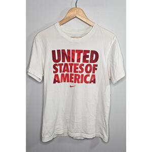 Nike Team USA Soccer T Shirt Large White United States Of America Slim Fit Tee